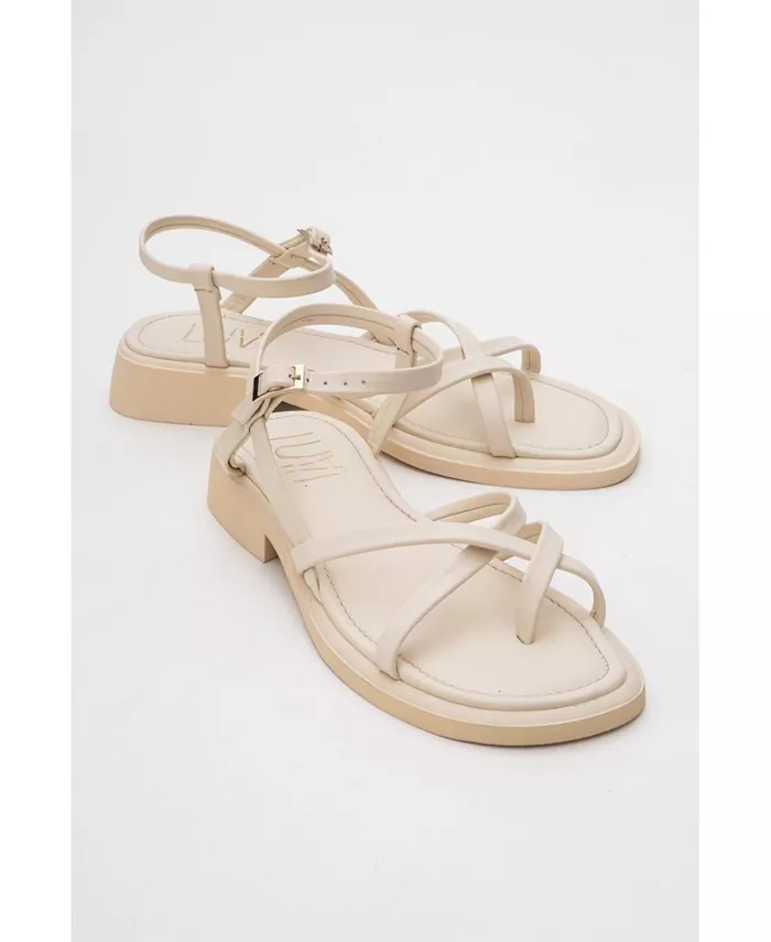 Антас Strappy Кожаные Плоские Сандалии (Женщины) Forever & Always Shoes, коричневый/бежевый