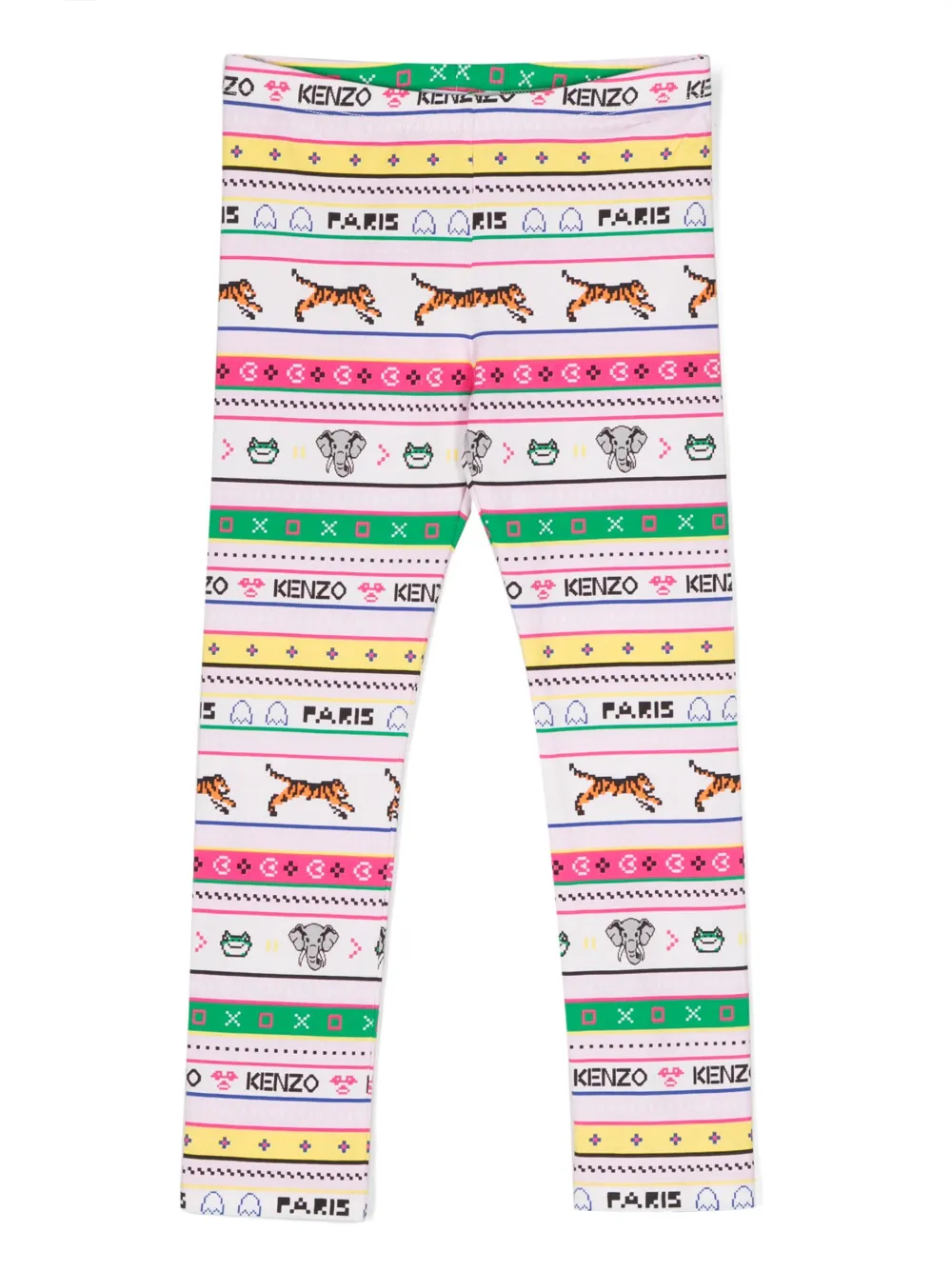 

Леггинсы с графичным принтом Kenzo Kids, розовый