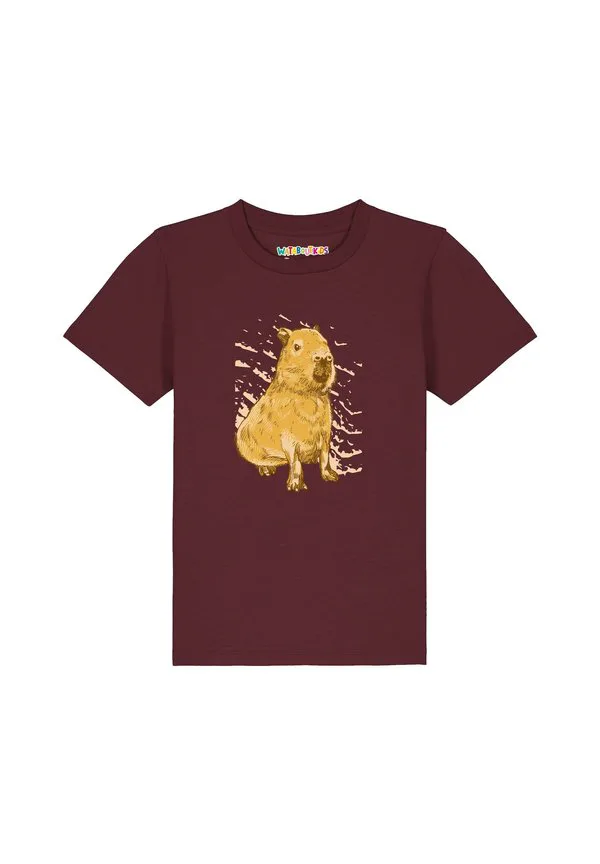 Футболка с принтом капибары Watapparel, Burgundy