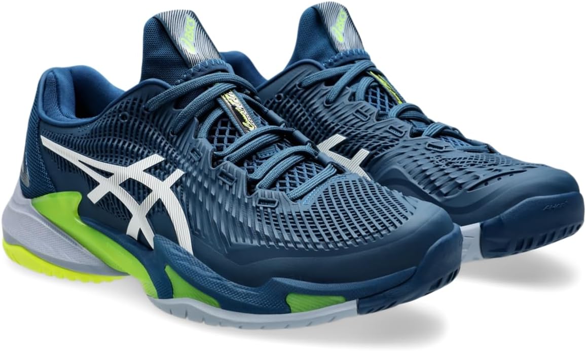 Теннисные кроссовки Asics Men's Court FlyteFoam 3, белый/синий — фото 2