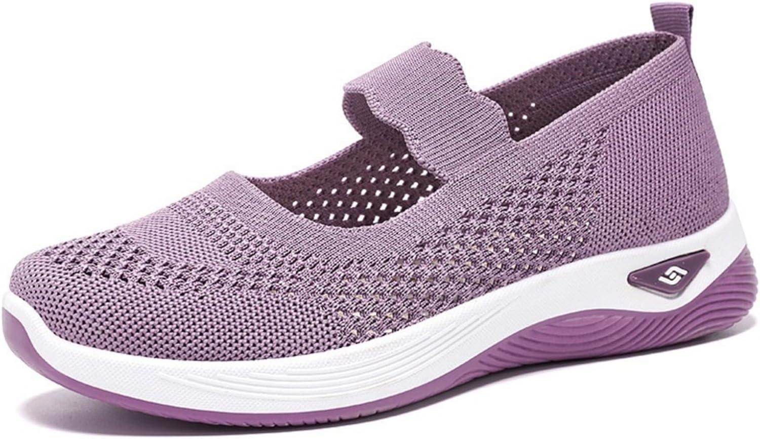 

Ортопедическая обувь для женщин, прогулочные туфли, удобные дышащие вязаные кроссовки без шнурков, мягкие ортопедические туфли на каждый день для дома и улицы, легкие, с широкой колодкой Kvotuu, фиолетовый