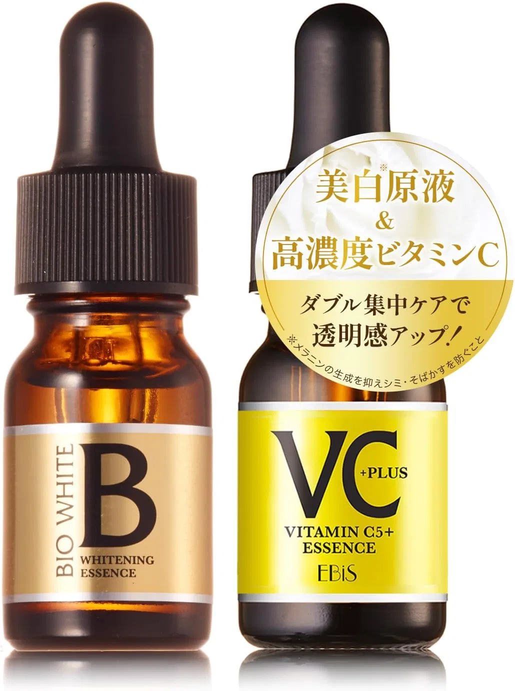 Набор косметики для лица Whitening & Pore Protection EBiS Bee White и C Essence VC5+PLUS, 10 мл x 2