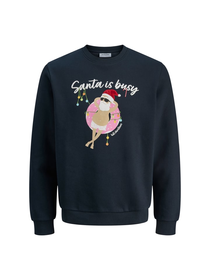 

Jack and Jones JJCHRISTMAS Свитшот с круглым вырезом, рождественский, темно-синий