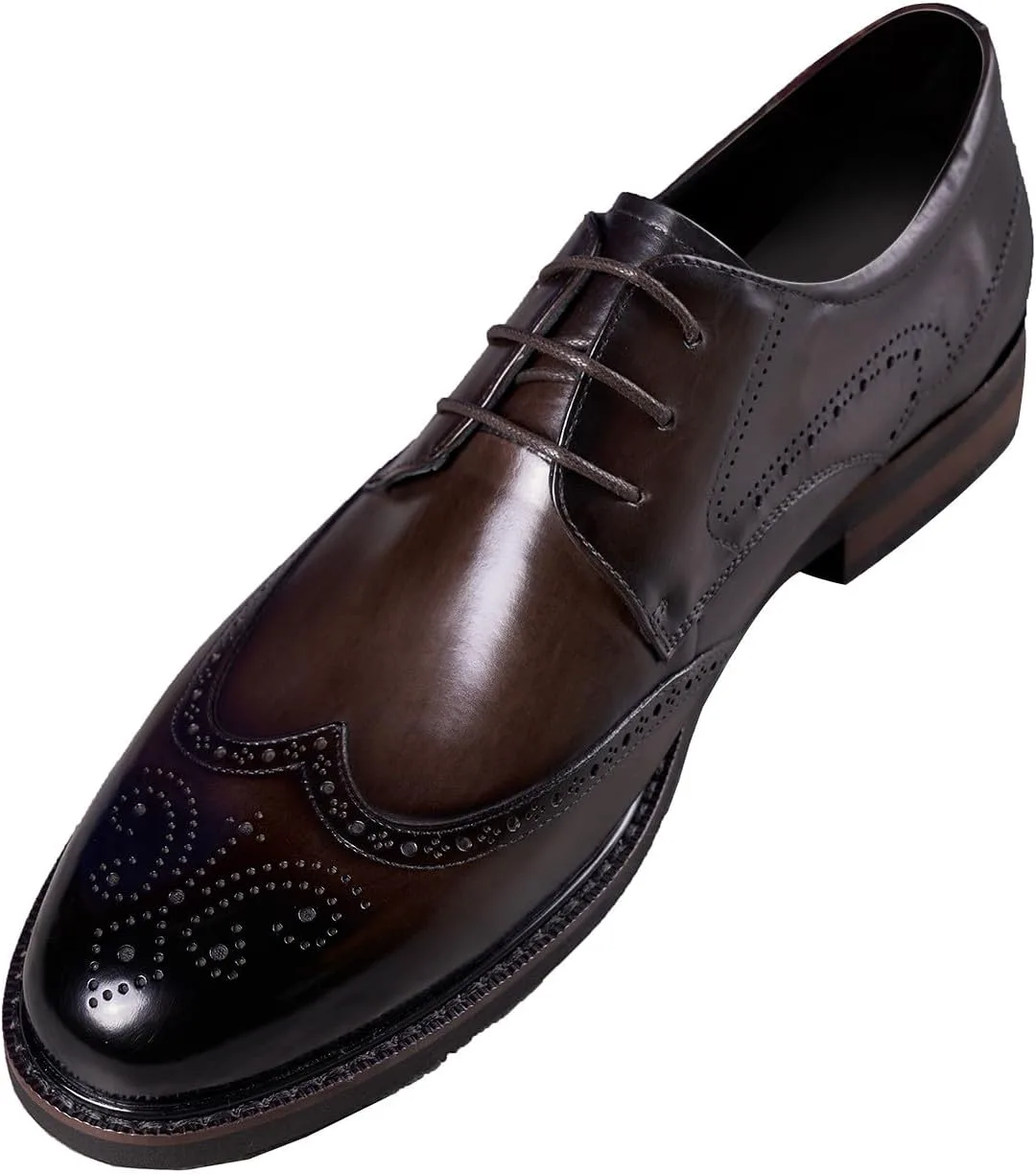 

Мужские классические кожаные туфли Santimon Oxfords Derby для торжеств, модные повседневные свадебные и деловые туфли под смокинг, коричневый