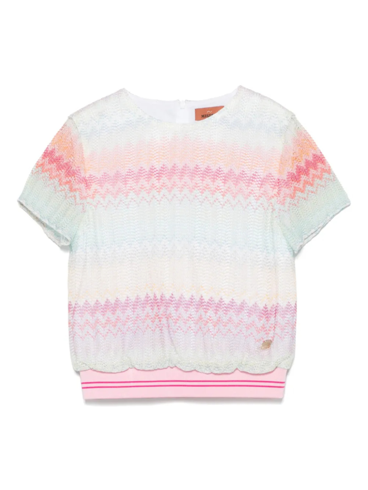 

Футболка с узором зигзаг Missoni Kids, розовый