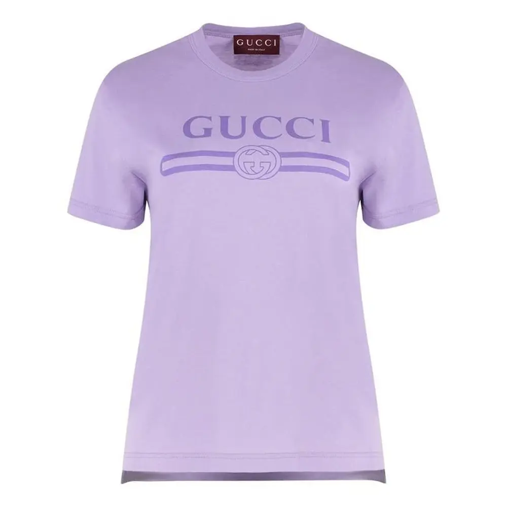 

Футболка с принтом логотипа GUCCI, светло-фиолетовый