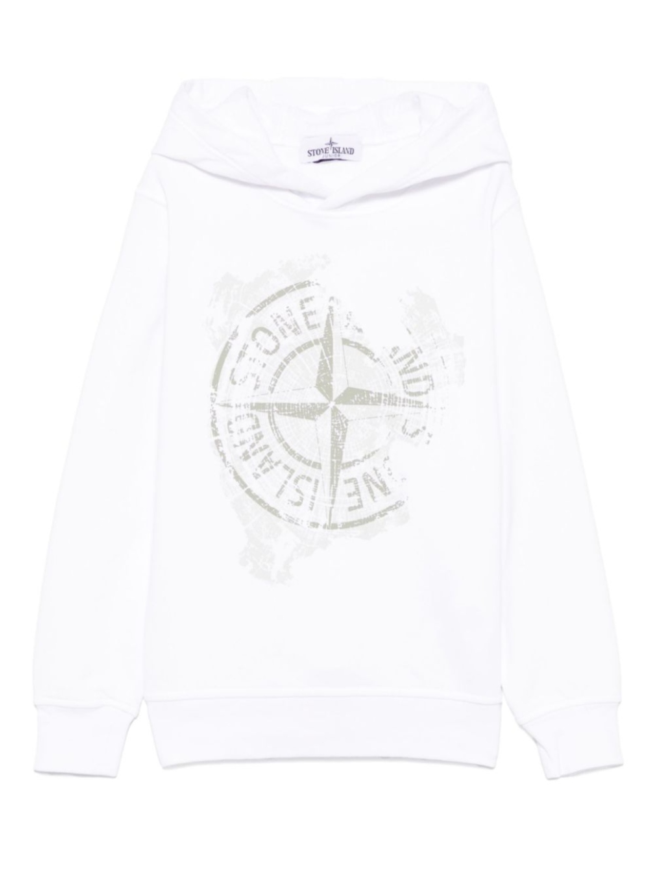 

Stone Island Junior худи с нашивкой Compass, белый