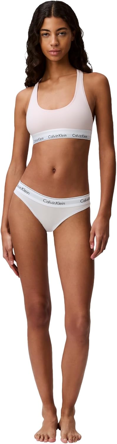 Calvin Klein Женский современный хлопковый бюстгальтер-бралетт без подкладки без косточек, Nymph'S Thigh — фото 3