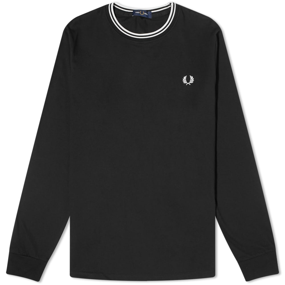 

Футболка Fred Perry с длинными рукавами и двойным кончиком, черный