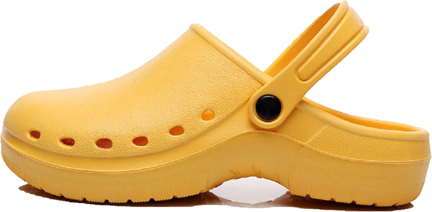 

Рабочие сабо для женщин и мужчин. Удобные, дышащие, с поддержкой свода стопы, нескользящие. Обувь для медсестер, поваров, садоводов и работников бистро Generic, желтый