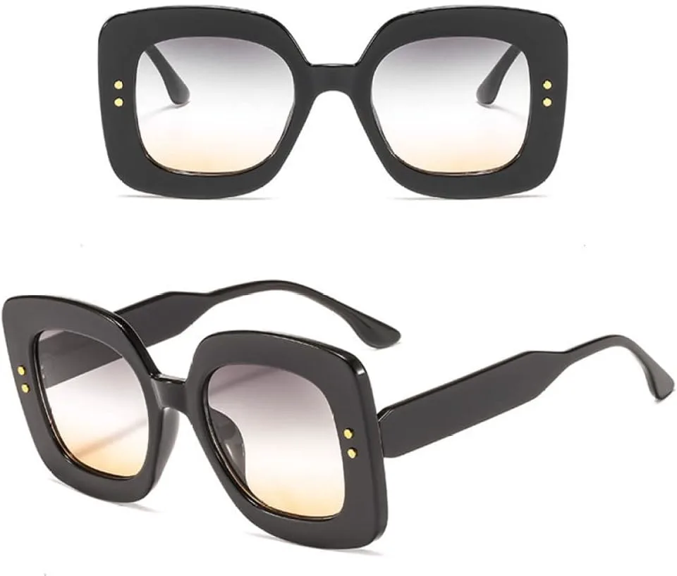 

Ретро большие женские солнцезащитные очки, мужские пластиковые солнцезащитные очки с градиентным зеркальным покрытием, защита от УФ-излучения UV400 HPIRME, 7