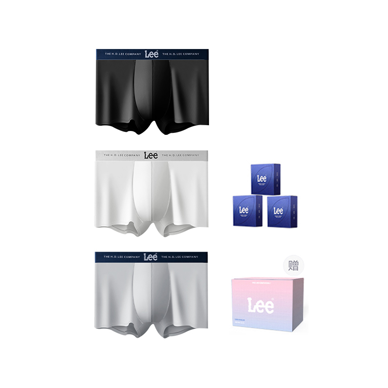 

Мужские трусы 3 штуки, подарочный набор Lee, светло-серый