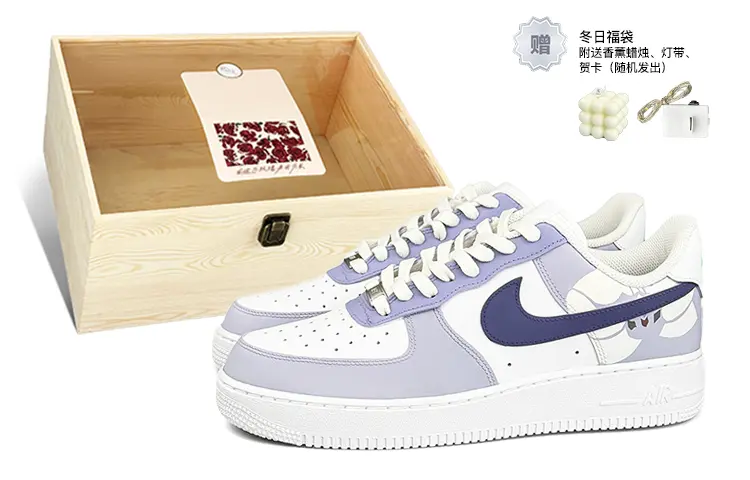 

Кроссовки Nike Air Force 1 Skateboarding Shoes Men Low-top White, цвет Light Lavender