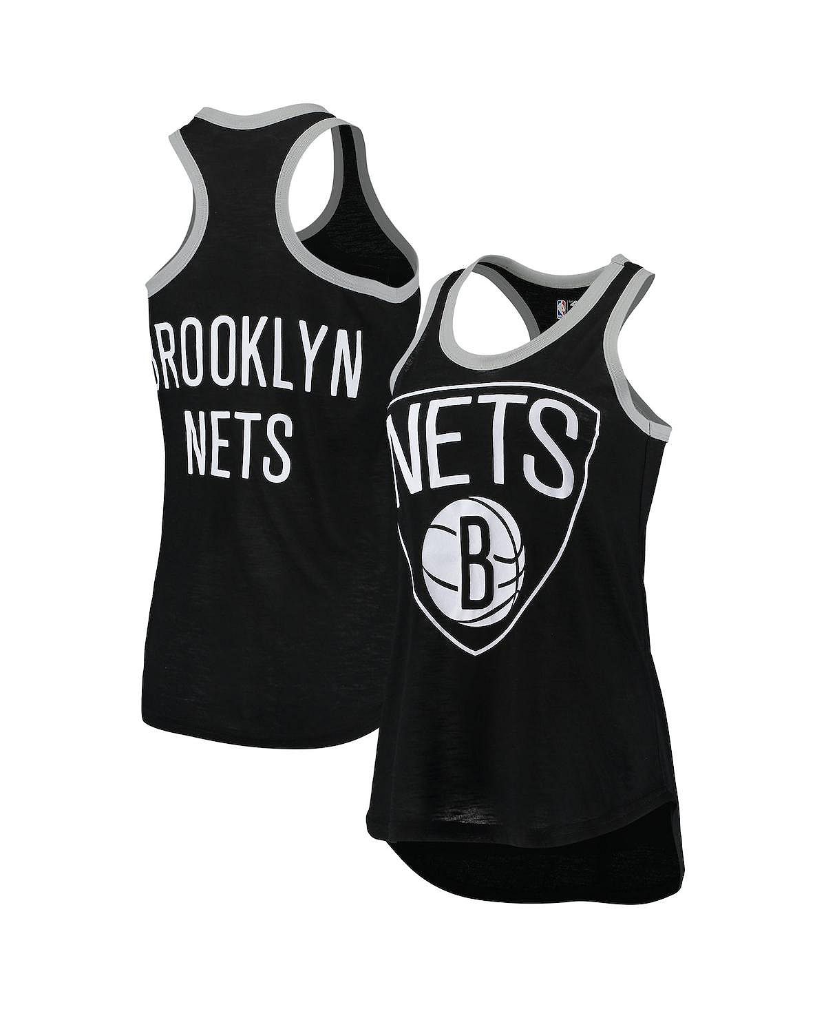 

Черная женская майка Brooklyn Nets Showdown Burnout G-III Sports by Carl Banks, черный