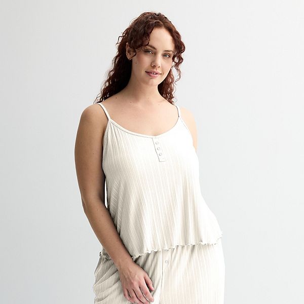 

Пижамный топ с рубчиком Plus size Sonoma Goods For Life, Egret