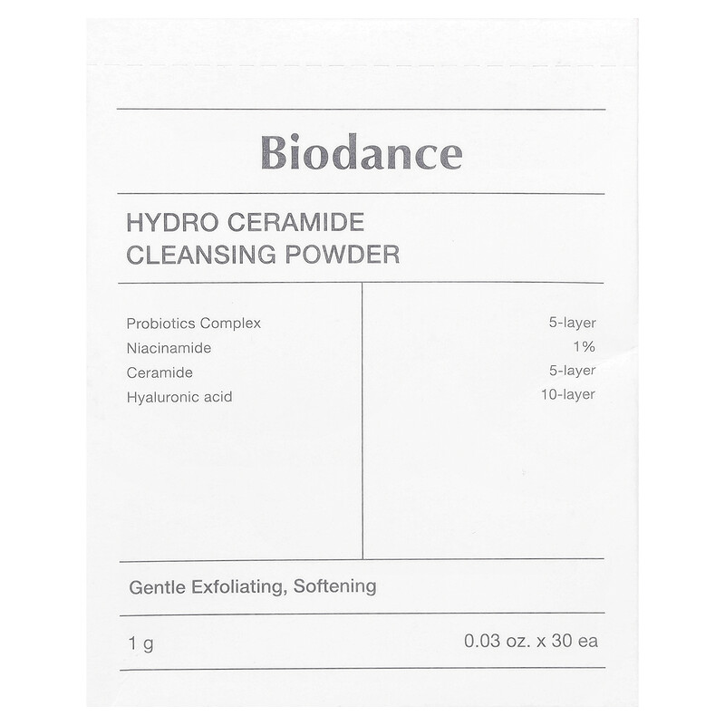 

Biodance, Очищающая пудра Hydro Ceramide, 30 пакетиков по 1 г (0,03 унции)