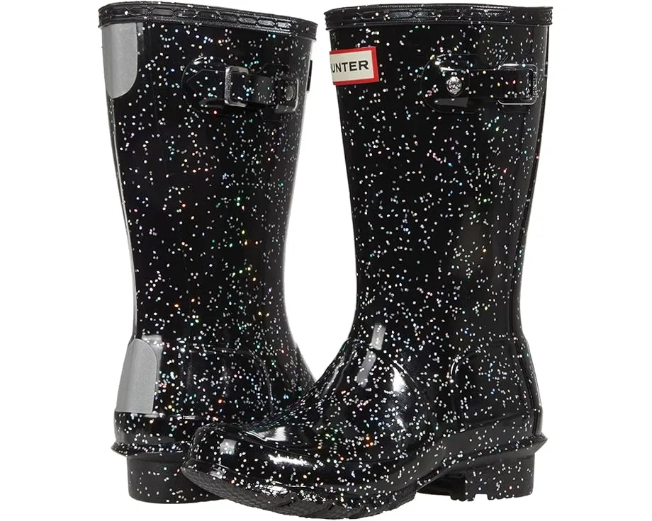 Ботинки Hunter Kids Original Giant Glitter Wellington Boots (Little Kid/Big Kid), Black
