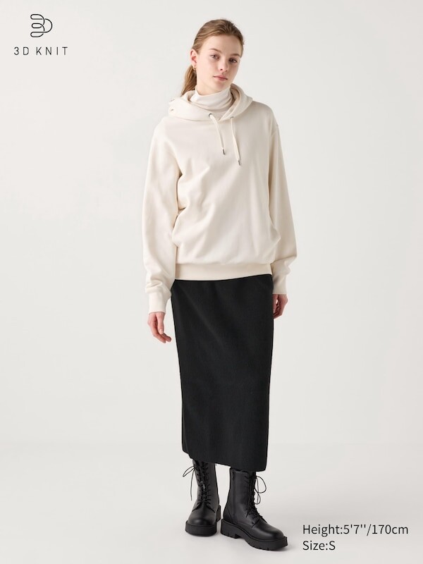 

Юбка из 3d вязаной пряжи-суфле Uniqlo, черный