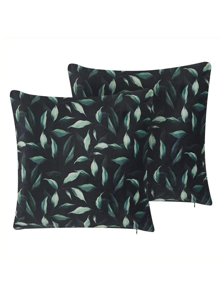 

Декоративная подушка Beliani 2er Set Deko TOADFLAX, цвет schwarz/grün
