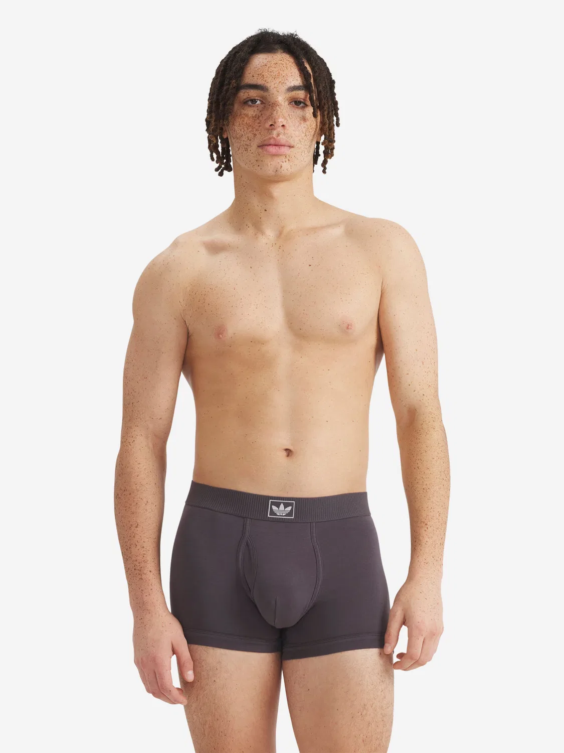 Боксерские шорты Adidas Originals Comfort Cotton Rib темно-серого и черного цвета — фото 2