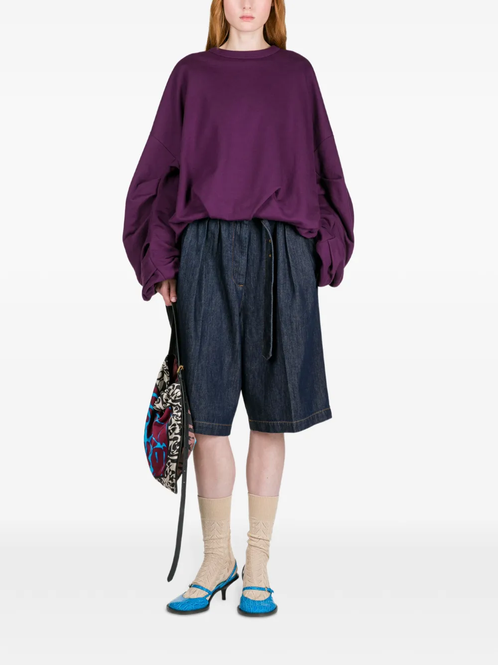Толстовка с драпировкой DRIES VAN NOTEN, фиолетовый — фото 2