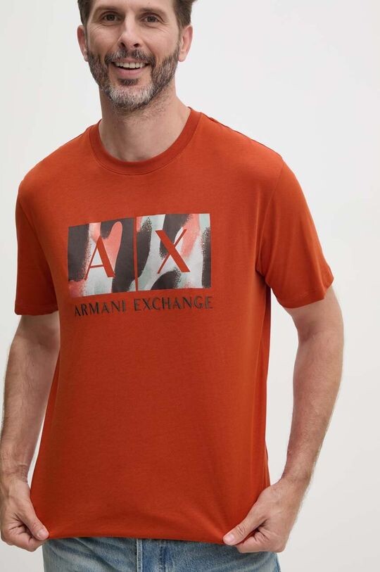 

Хлопковая футболка Armani Exchange, оранжевый