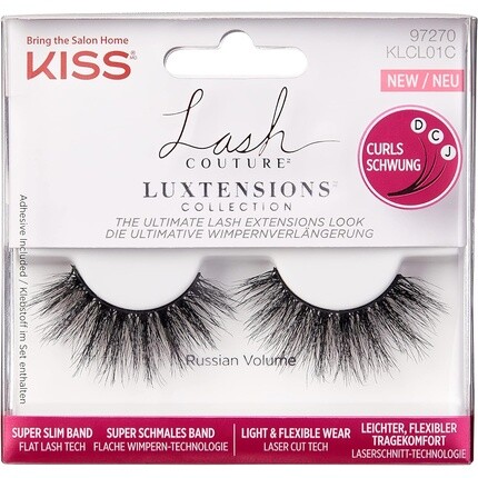 

KISS Lash Couture LuXtensions Collection Русские объемные накладные ресницы с супертонкой лентой и клеем для ресниц