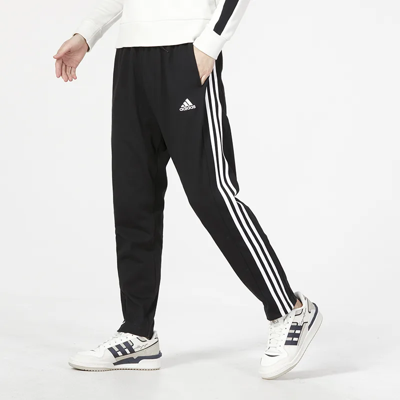 Adidas Эссеншиалс вязаные спортивные штаны мужские черные — фото 4