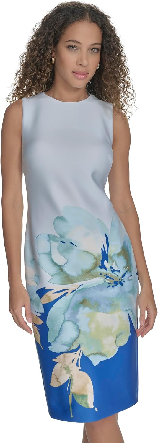 

Женское платье-футляр Calvin Klein Scuba для деловых мероприятий, Capri Multi