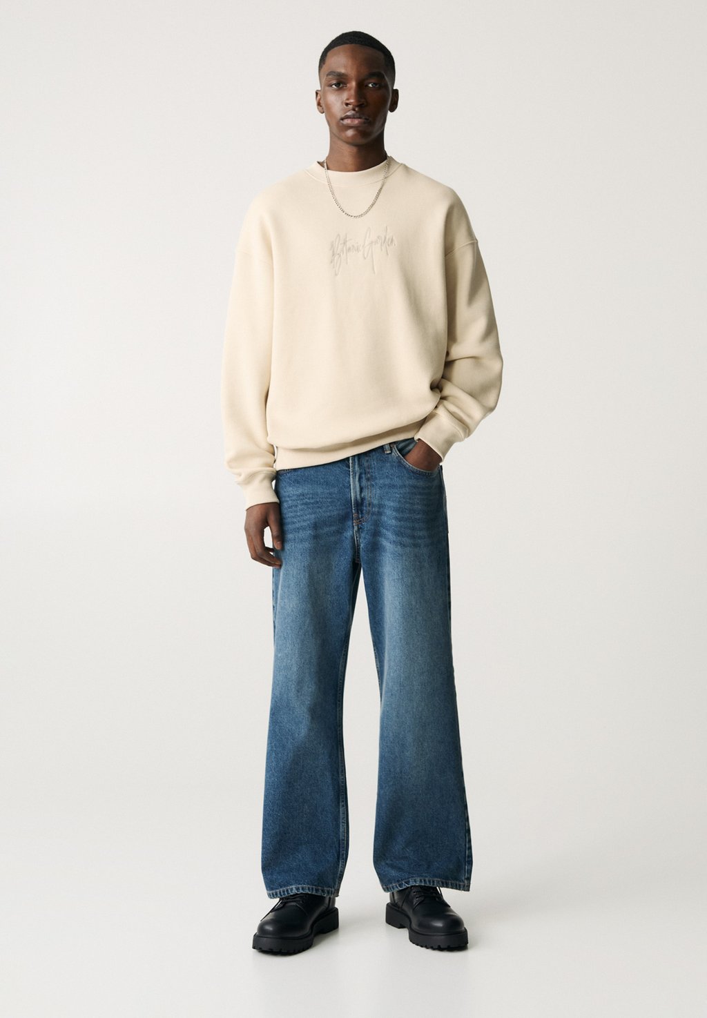 

Толстовка EMBROIDERED PULL&BEAR, бежевый