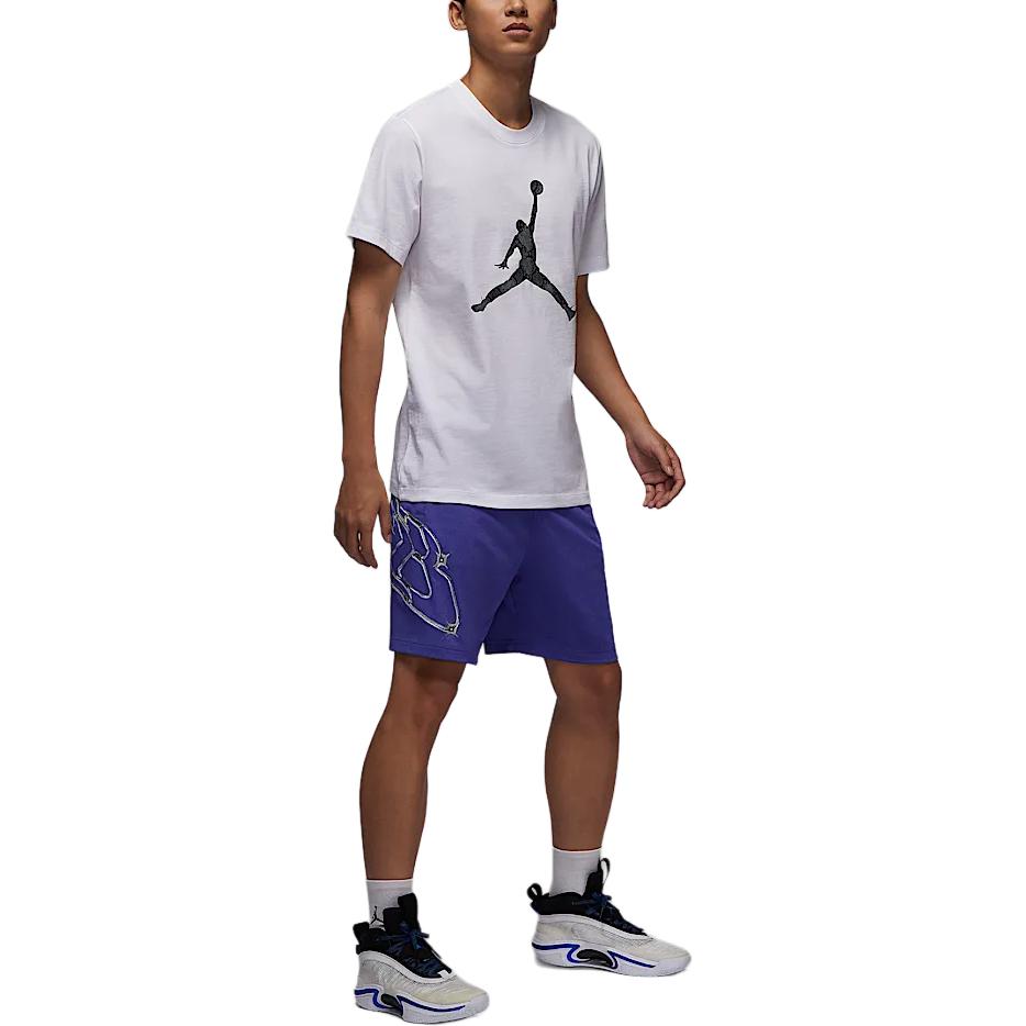 Спортивные шорты мужские Dri FIT с принтом Jordan, фиолетовый/белый — фото 3