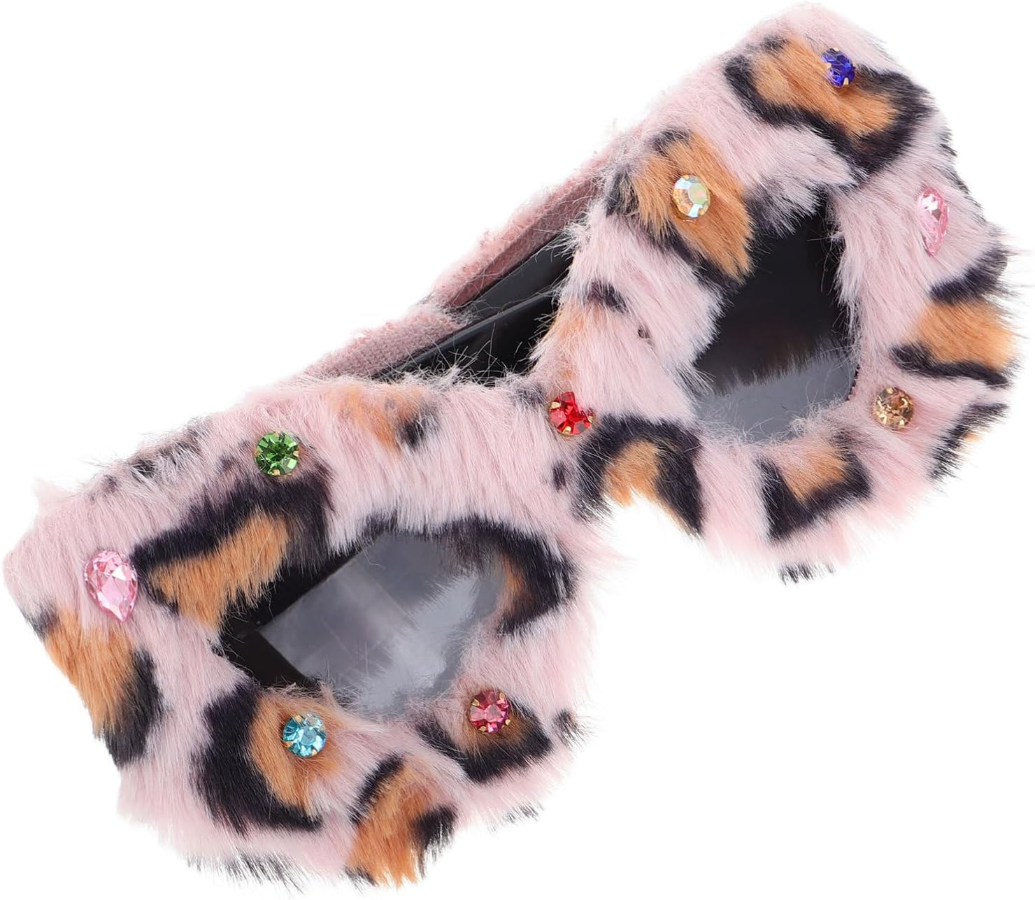 

Плюшевые солнцезащитные очки «кошачий глаз» для женщин, уникальные очки с леопардовым принтом, стильные очки для вечеринок, защита глаз с плюшевой отделкой, аксессуары ручной работы для маскарада и Хэллоуина Holibanna, Leopard