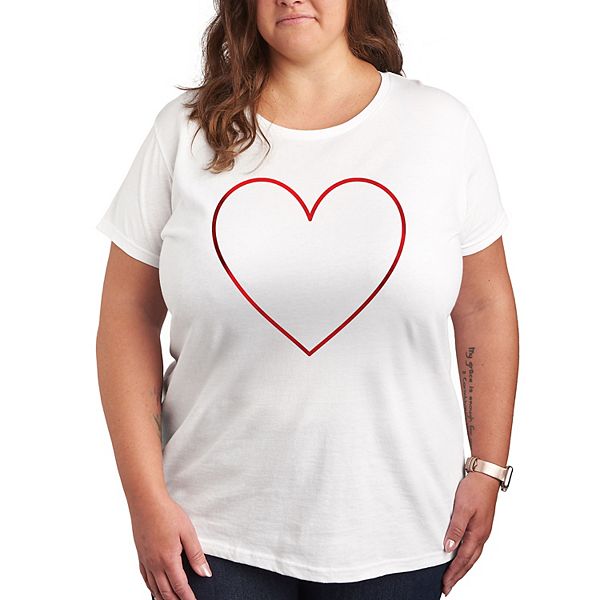 

Футболка с графикой в виде контура сердца Licensed Character, White