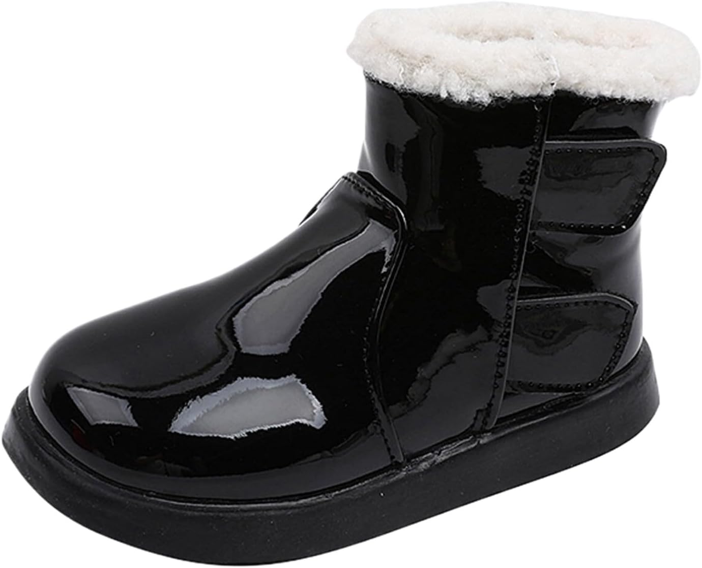 

Девочкам зимние теплые ботинки на молнии сбоку, ботильоны с искусственным мехом, водонепроницаемые ботинки, боевые ботинки с закругленным носком, западные ботильоны Generic, #007