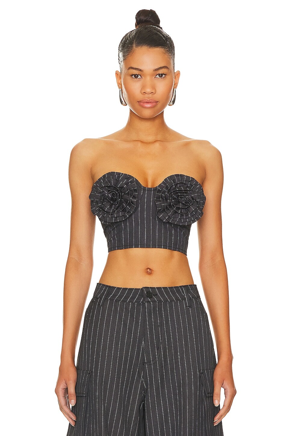 

Топ AFRM Kiko, цвет Charcoal White Pinstripe