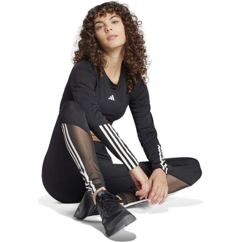 Рубашка гипергламурная тренировочная укороченная рубашка Adidas, черный — фото 4