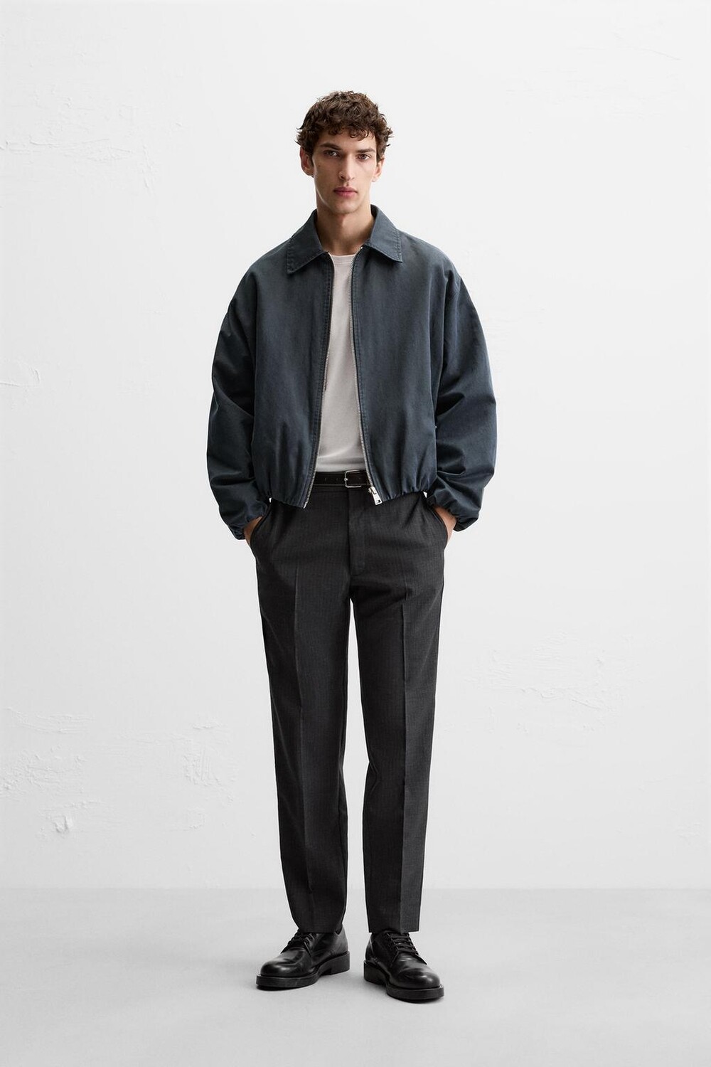 

Прямые брюки ZARA, темно-серый