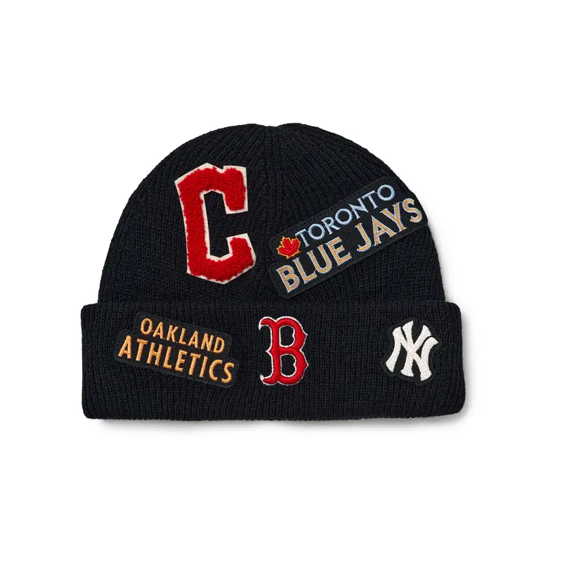 

MLB Акриловая вязаная шапка унисекс черная, Black