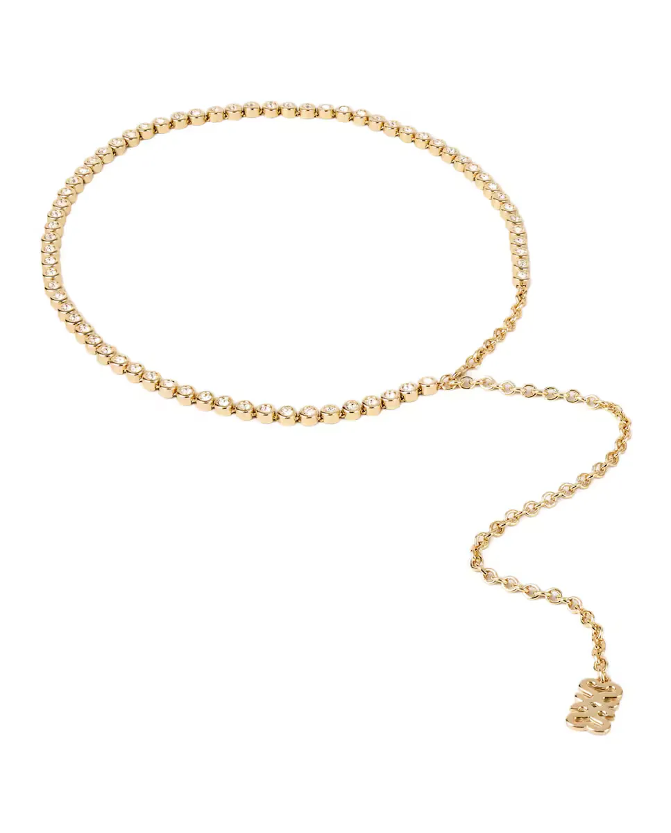 

Женский пояс с драгоценными камнями и стразами Sandro, золотой