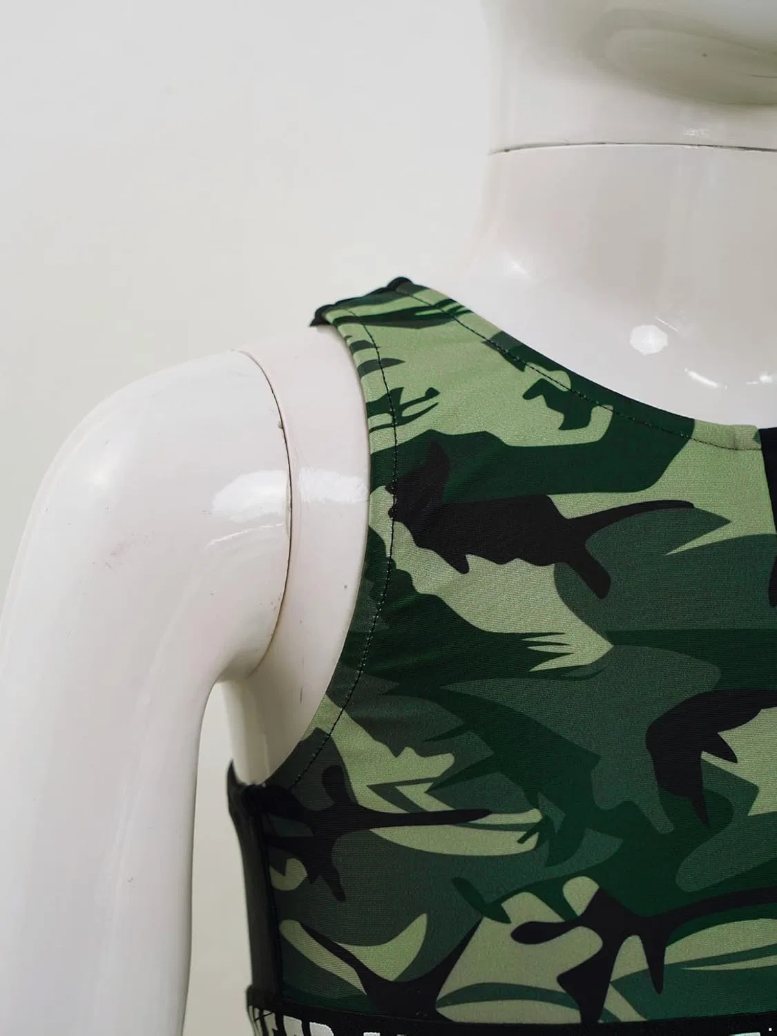 Детский спортивный комплект из топа и шорт с юбкой, VernLan, Army Green — фото 4