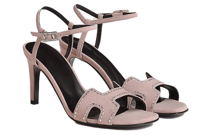 Heden One Strap Sandals 8cm Women's Light Pink HERMES — фото 4