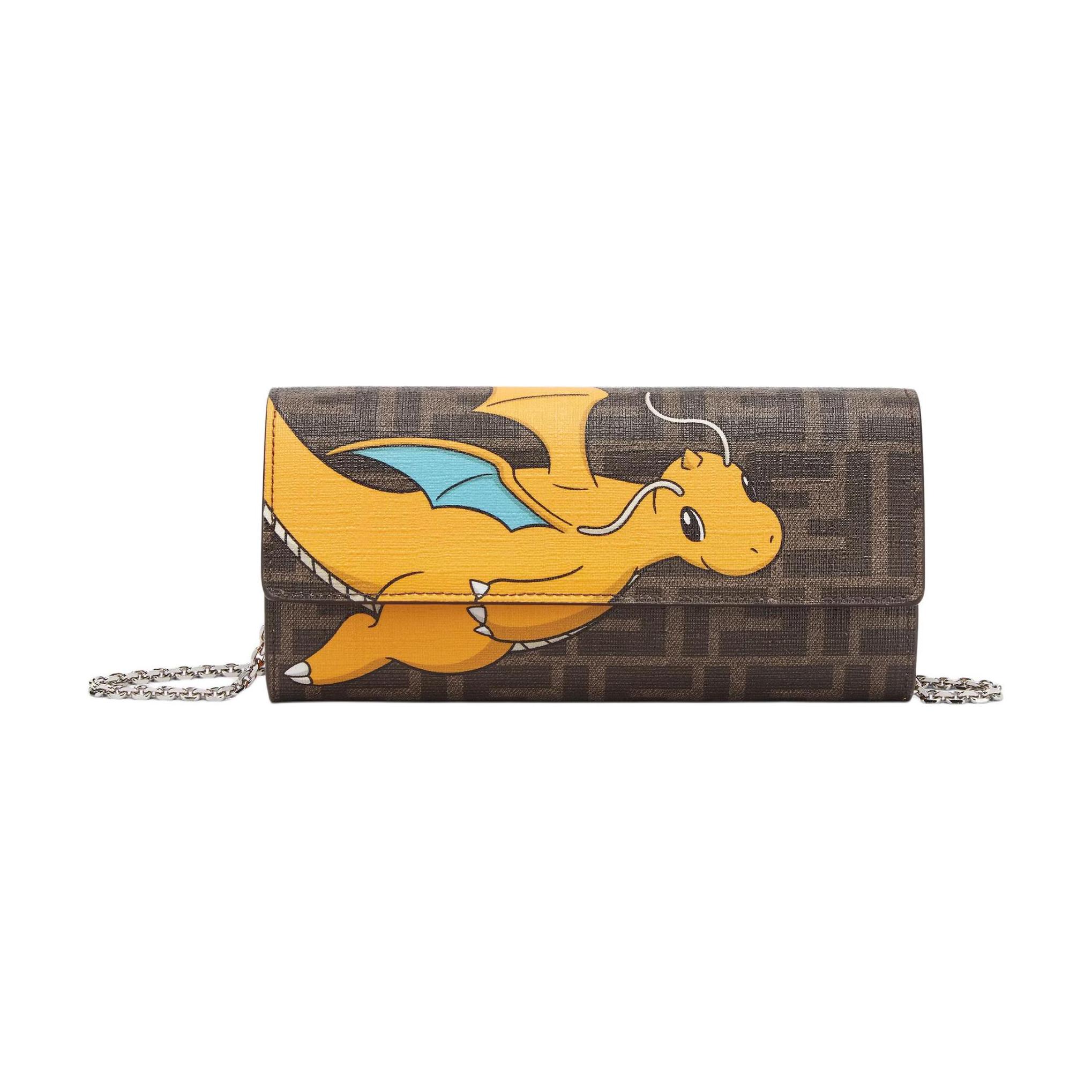 

FENDI Pokémon X FRGMT Nigo, сумка-кроссбоди из полиэстера, сумка-кошелек, женская, коричневая