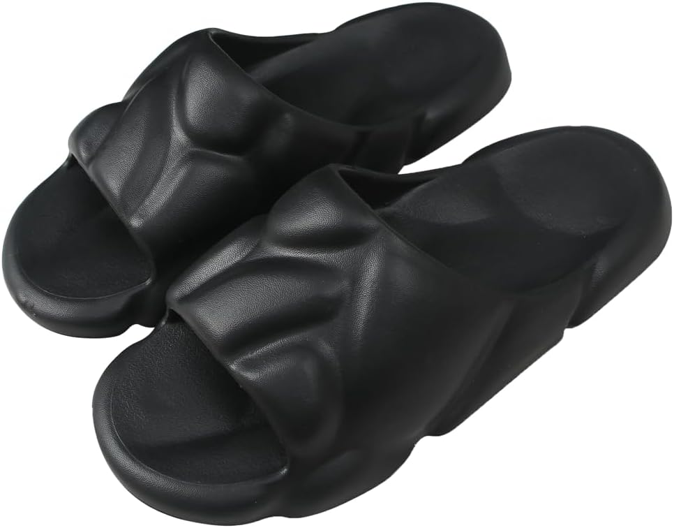 

Шлепанцы Cloud Slides для женщин и мужчин, удобные тапочки для отдыха, нескользящие, легко чистятся, подходят для душа, лета, пляжа, дома и на улице Rungion, черный