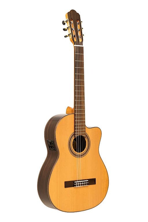 

Акустическая гитара ANGEL LOPEZ Mazuelo serie electric classical guitar with solid cedar top with cutaway