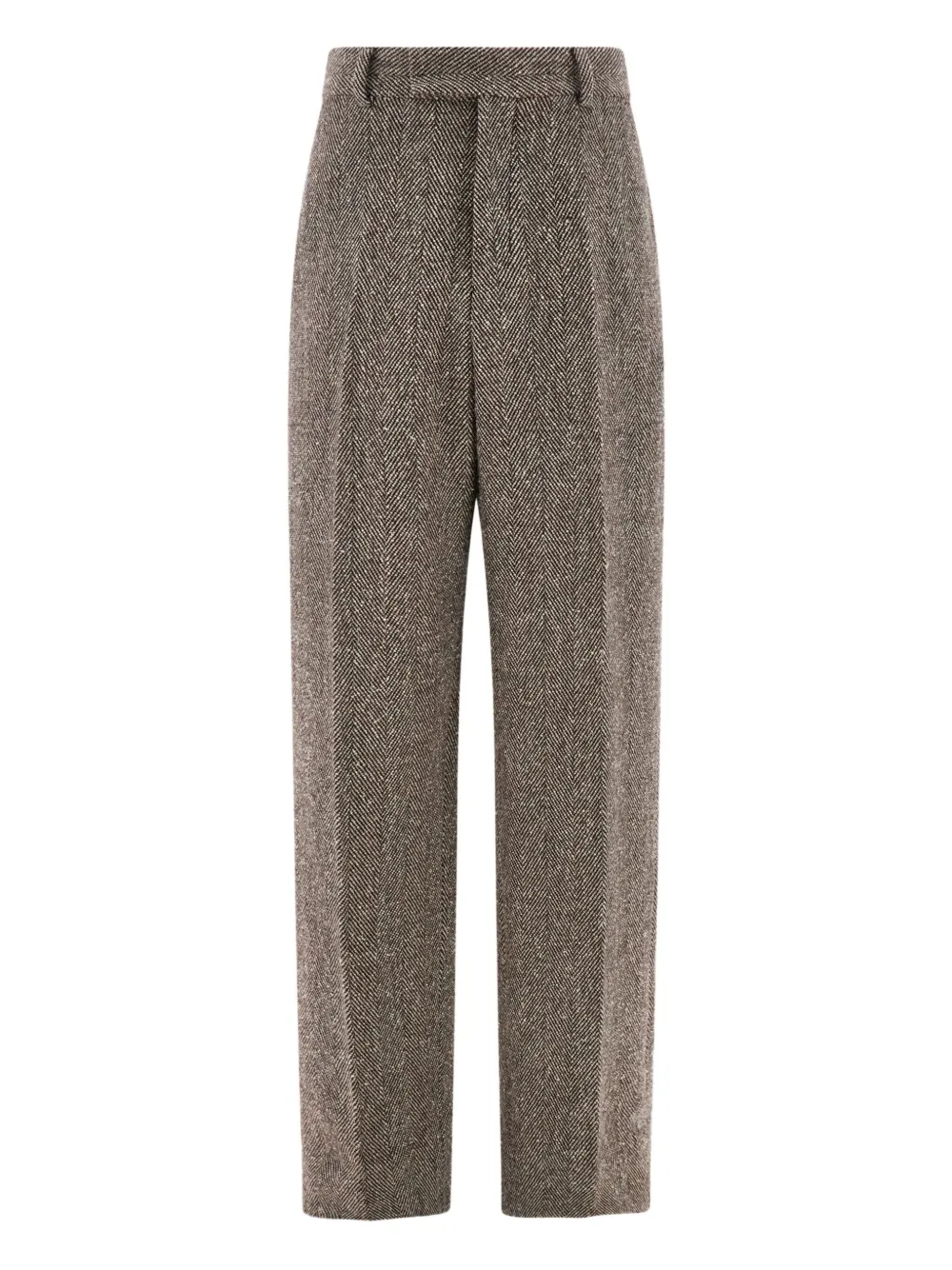 

Шерстяные брюки с узором шеврон Ferragamo, коричневый