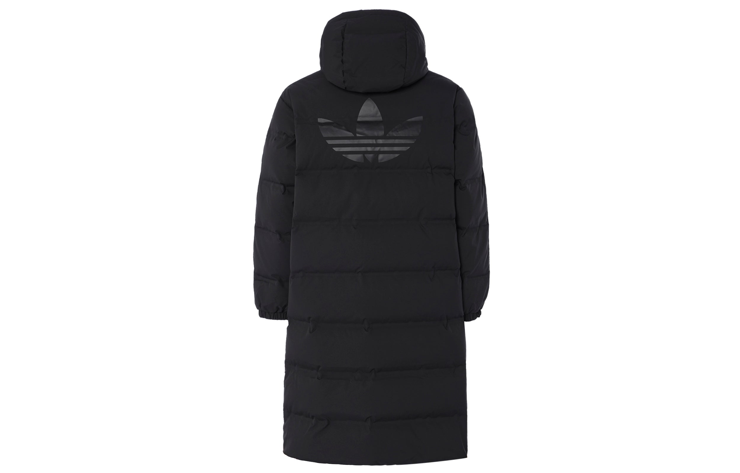 Длинная пуховая куртка Adidas, азиатский размер, цвет «Черный/Белый» — фото 2