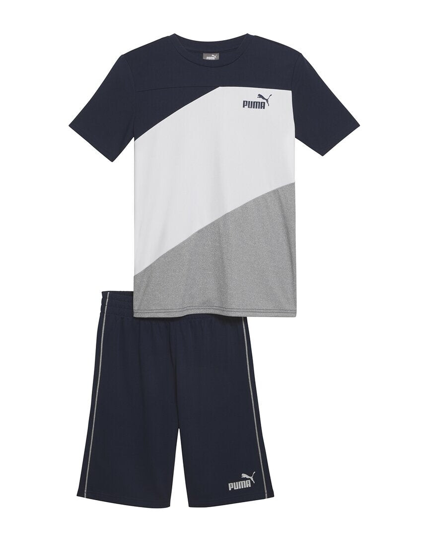 

Футболка PUMA Interlock Performance из 2 предметов и шорты в сетку, синий