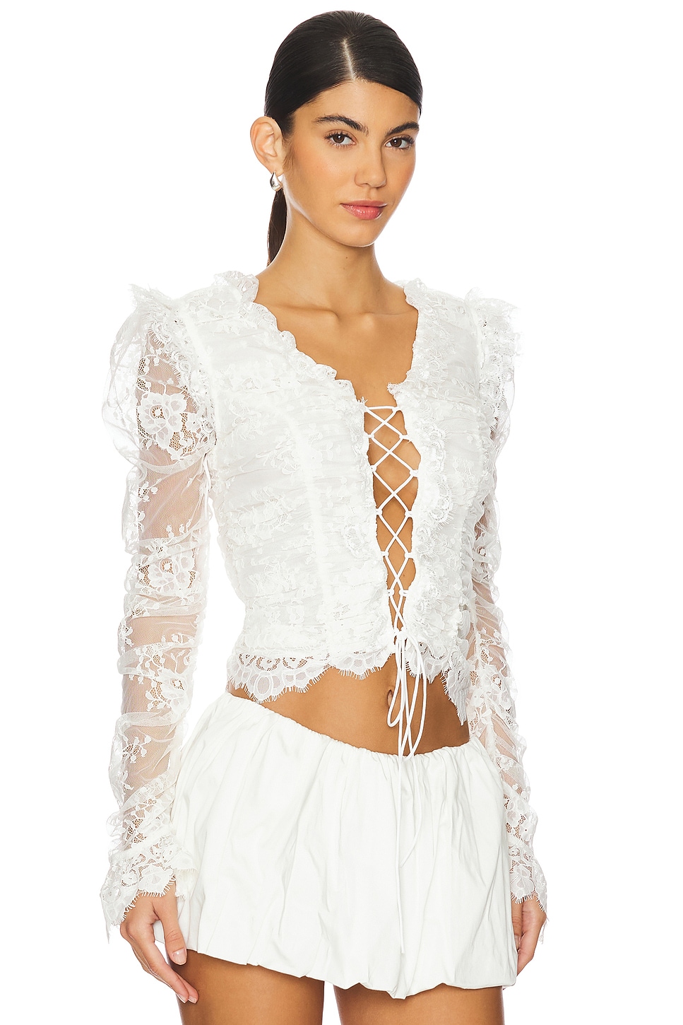 

Кружевной топ lexi For Love & Lemons, белый