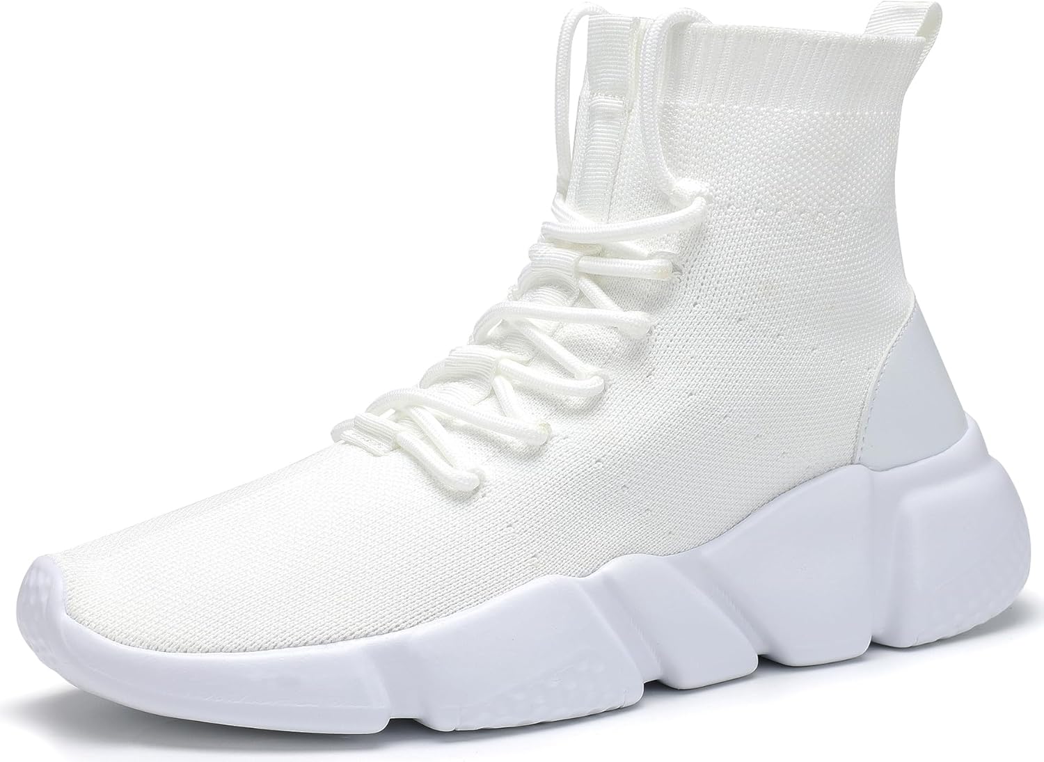 

Мужские сникеры Santiro с высоким верхом и без шнурков, легкие кроссовки для ходьбы и тенниса, повседневные, для работы и занятий спортом, белый