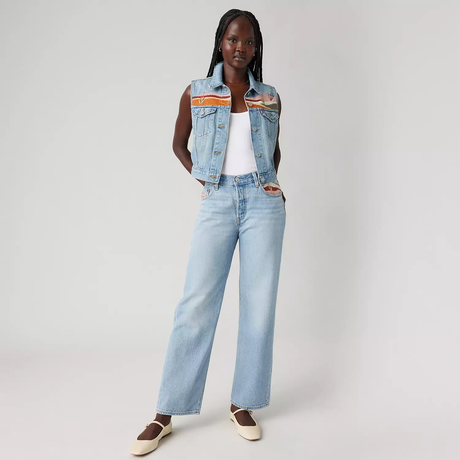 

Легкие женские джинсы длиной до щиколотки 501 90-х годов Levi's, цвет Desert Utopia - Medium Wash